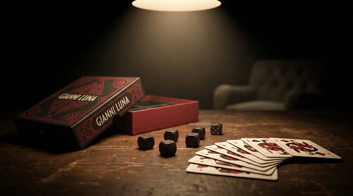 Scatola di un gioco da tavolo per coppie aperta su un tavolo