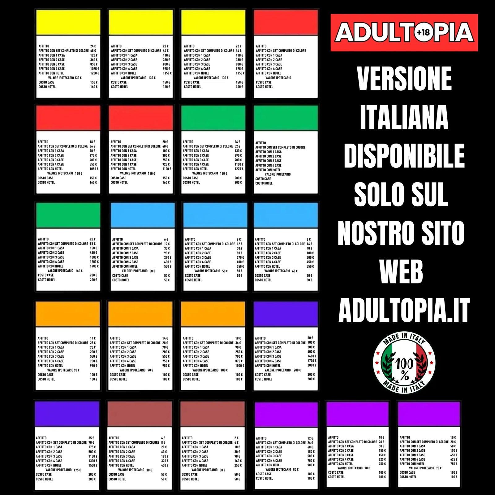 Carte proprietà Adultopia™, affitti e case