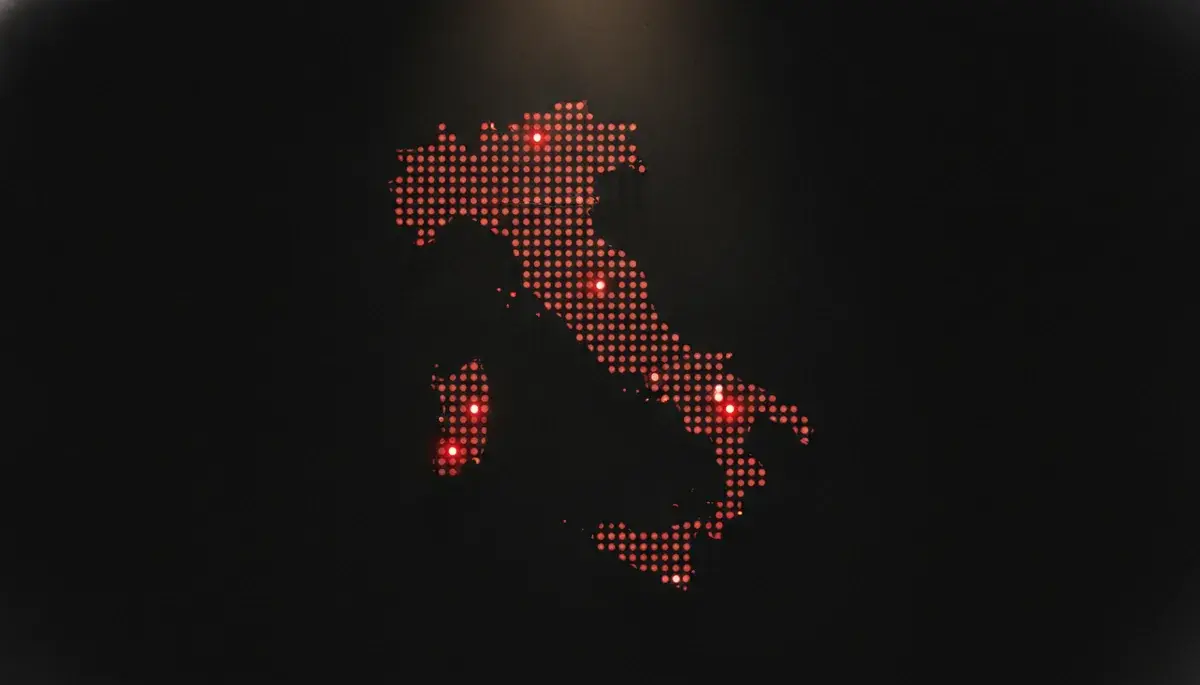 Mappa d'Italia con punti rossi che rappresentano gli ordini delle coppie