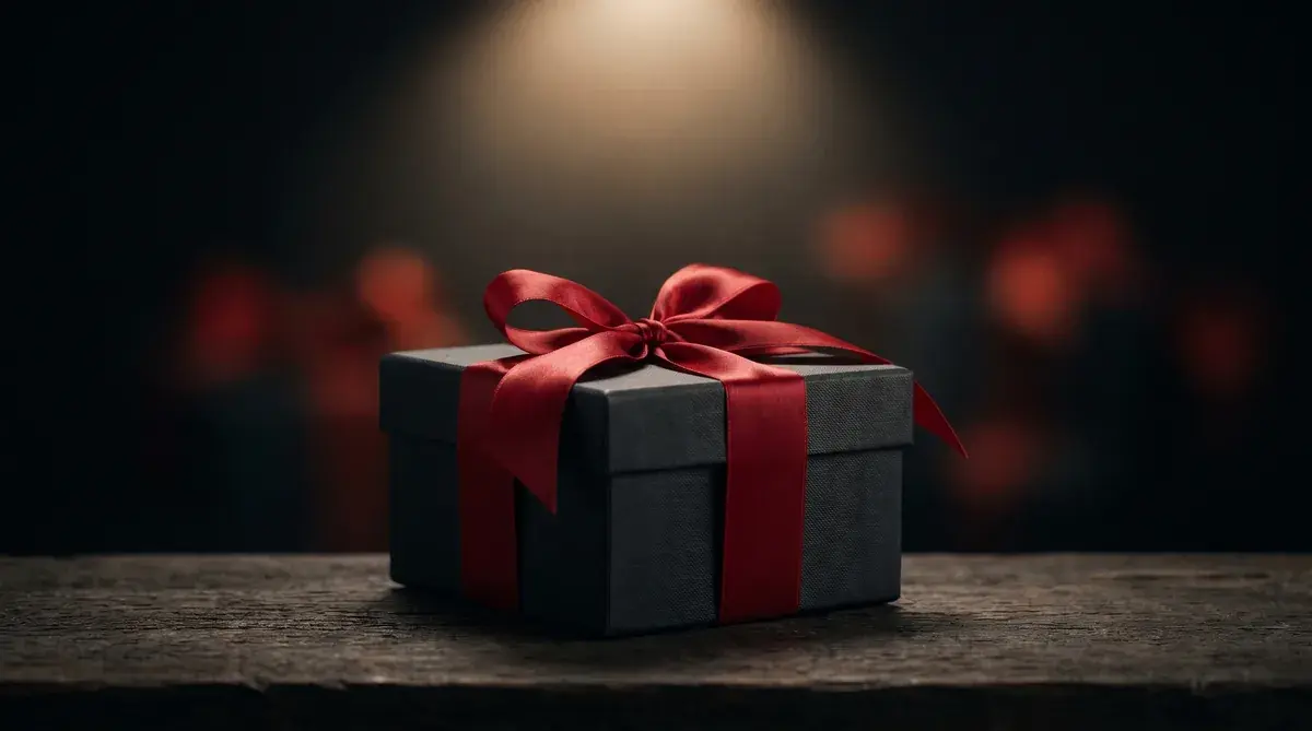 Regalo di anniversario con carta e biglietto