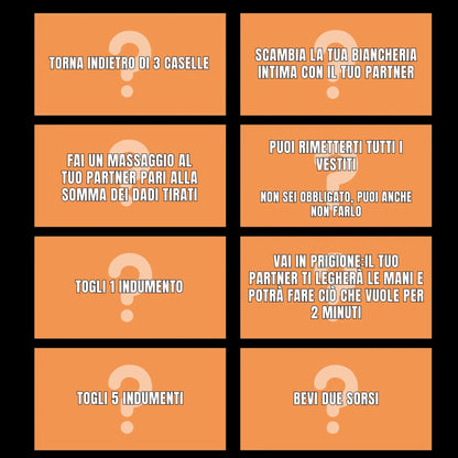 Carte imprevisti Adultopoly: sfide romantiche e divertenti per coppie in italiano - regole gioco erotici da tavolo per adulti | Giochi da fare in coppia a casa